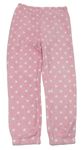 Světlerůžové chlupaté pyžamové kalhoty s hvězdičkami