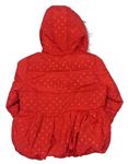 Červená bodkovaná šušťáková zimná bunda s kapucňou zn. Mothercare