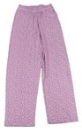 Růžové vzorované pyžamové kalhoty 