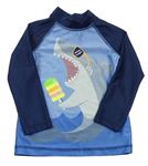 Modro-tmavomodré UV triko se žralokem H&M