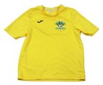 Žluté funkční sportovní tričko s míčem a logem JOMA