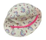 Smetanový slaměný klobouk s jednorožci a melouny LC WaIKIKI