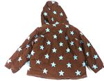Čokoládová menšestrová zimná bunda s kapucňou a hviezdičkami zn. Toby Tiger