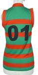 Dámský zeleno-červený pruhovaný sportovní dres s číslom