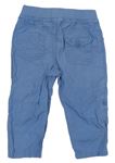 Modré plátenné roll-up nohavice s úpletovým pasom zn. F&F