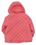 Ružová prešívaná zateplená bunda s kapucňou zn. Tu