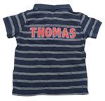 Tmavomodro-biele pruhované/vzorované polo tričko s Thomasem zn. M&S