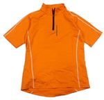 Oranžové cyklistické funkční tričko s kapsami 