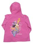 Ružová šušťáková jarná bunda s Minnie a kapucňou zn. Disney