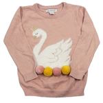 Pudrový svetr s labutí PRIMARK
