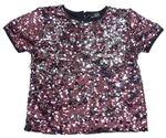Růžovo-černé flitrové tričko Primark