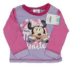 Lila-růžové pyžamové triko s Minnie Disney