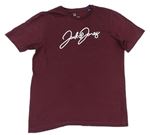 Vínové tričko s nápisem Jack&Jones