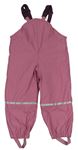 Růžové nepromokavé laclové zateplené kalhoty Lupilu