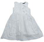 Bílé tylové šaty s flitry a 3D květy Blue Seven
