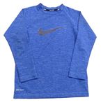Modré melírované funkční triko s logem Nike