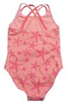 Neónově ružové jednodielne plavky s hvězdicemi zn. F&F