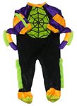 Kostým - Černo-barevný sametový overal - pavouk