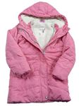 Růžový šusťákový zimní kabát s kapucí Dopodopo