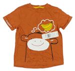 Oranžové tričko s opicí F&F