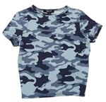 Modré army crop tričko New Look