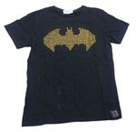 Černé tričko s netopýrem z kamínků - Batman Next
