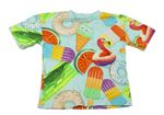 Světlemodro-barevné tričko s letním motivem Next