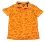 Neonově oranžové polo tričko s nápisy F&F