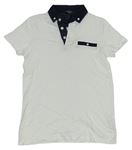 Bílo-tmavomodré polo tričko Primark