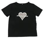 Černé tričko se srdcem 