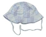 Světlemodro-bílý kostkovaný klobouk H&M