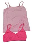 2set - Růžová košilka se Snoppym + neonově růžová lambáda