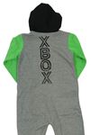 Čierno-sivo-zelená tepláková kombinéza s kapucí - X-box