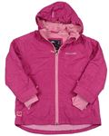 Růžová šusťáková pod/zimní šusťáková bunda s nápisem a kapucí C&A