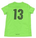 Kriklavoě zelené športové tričko s číslom a nápisom zn. manguun