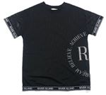 Černé síťované průsvitné sportovní tričko River Island