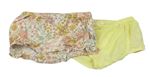 2x kalhotky pod šaty - žluté + barevné květované 