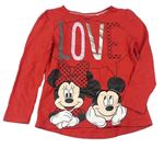 Červené triko s Minnie a Mickey C&A