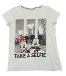 Bílé tričko s Minnie a Mickeym Disney