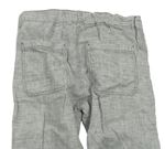 Sivé melírované ľanové roll-up nohavice zn. H&M