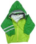 Zeleno-tmavozelená nepromokavá bunda s odepínací kapucí H&M