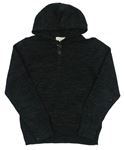 Černý melírovaný svetr s kapucí Next