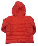 Červená šušťáková prešívaná zateplená bunda s kapucňou zn. Joules