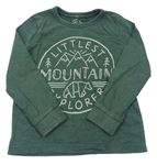 Khaki melírované triko s horami Tu