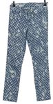 Dámské modro-bílé vzorované skinny kalhoty GAP 