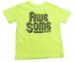 Neonově zelené tričko s nápisy Primark