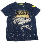 Tmavomodré skvrnité tričko s flotilou - Star Wars