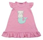 Růžová noční košile s kočkou - mořskou pannou Kiki&Koko