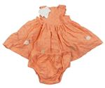 2set - Korálové madeirové šaty + kalhotky Mothercare