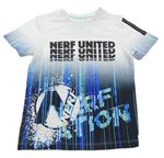 Bílo-modré tričko s nápisem - NERF